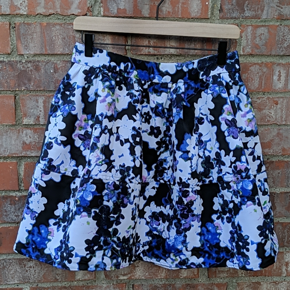 Express Flared Floral Skirt
